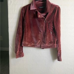 Allegra K Women's Velvet Jacket - Rose Pink